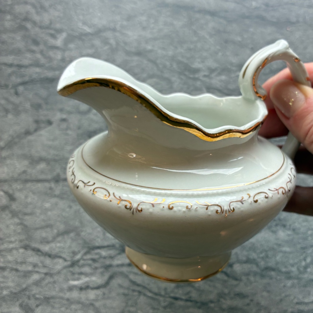 Vintage Fernandes Portugal Pitcher • Gold Trim • Ornate Scrollwork